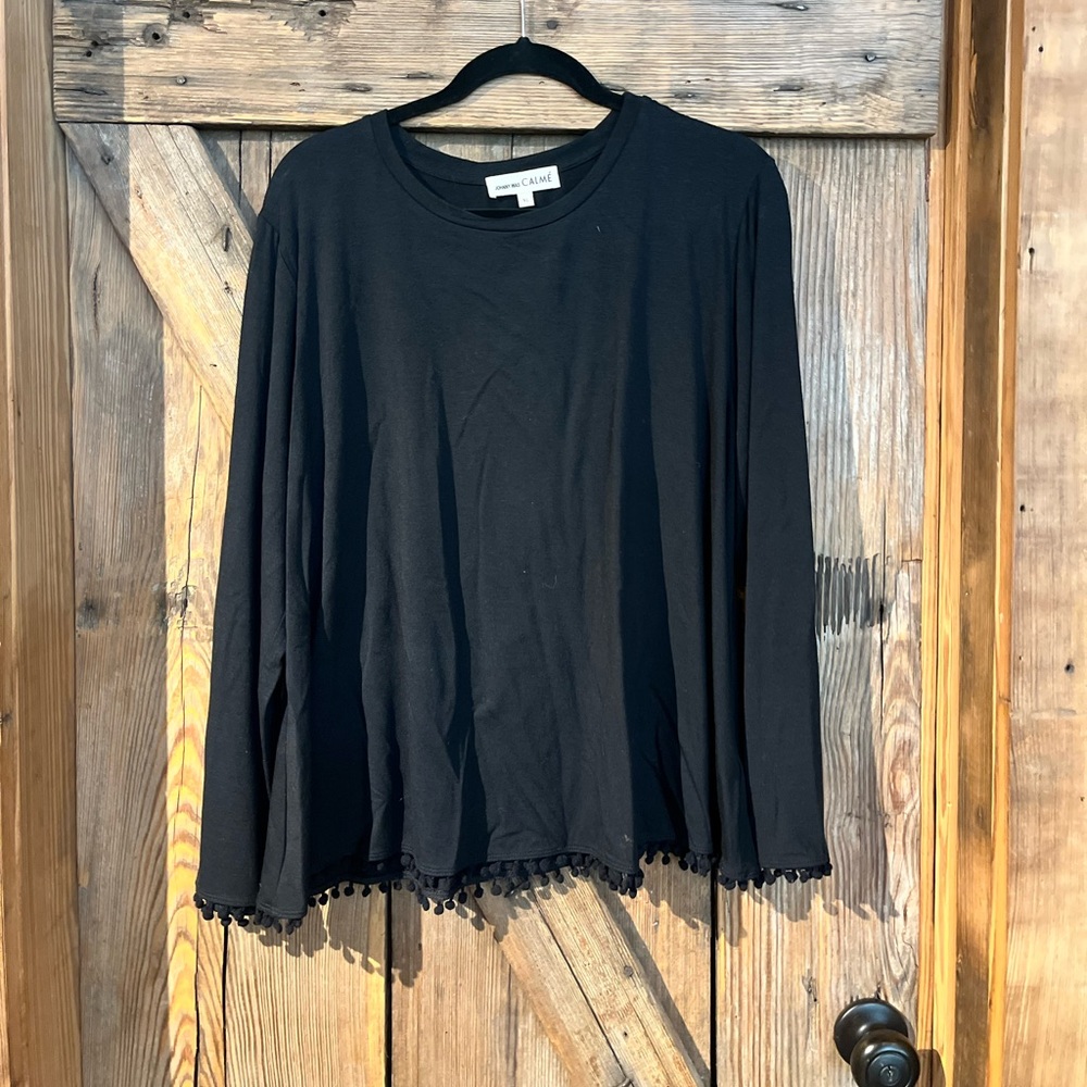 Black Pom Pom Johnny was long sleeve tee